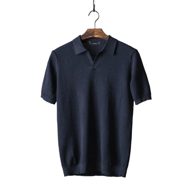 Men's Solid Knit Polo Shirt