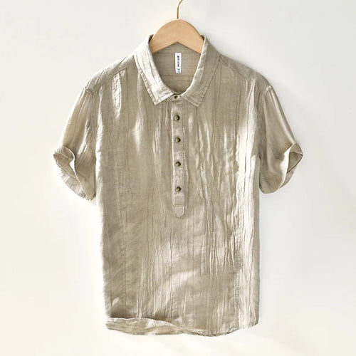 Men's Linen-Cotton Short Sleeve Shirt