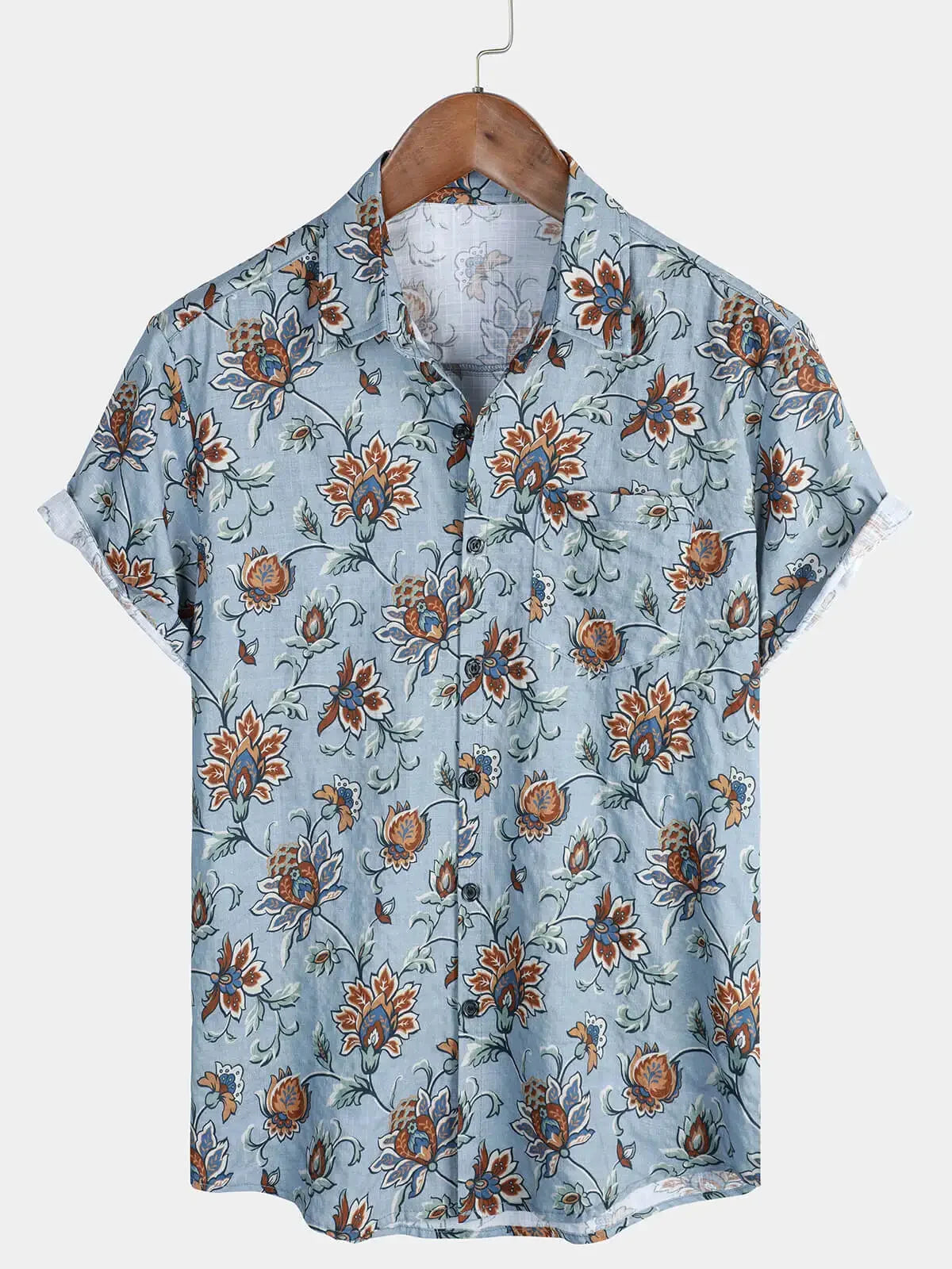 Men's Hawaiian shirt retro bohemian vacation style suitable for daily commutes beach trips and light retro outfits