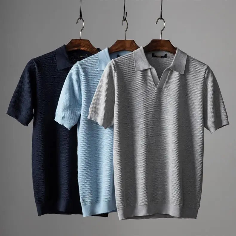 Men's Solid Knit Polo Shirt