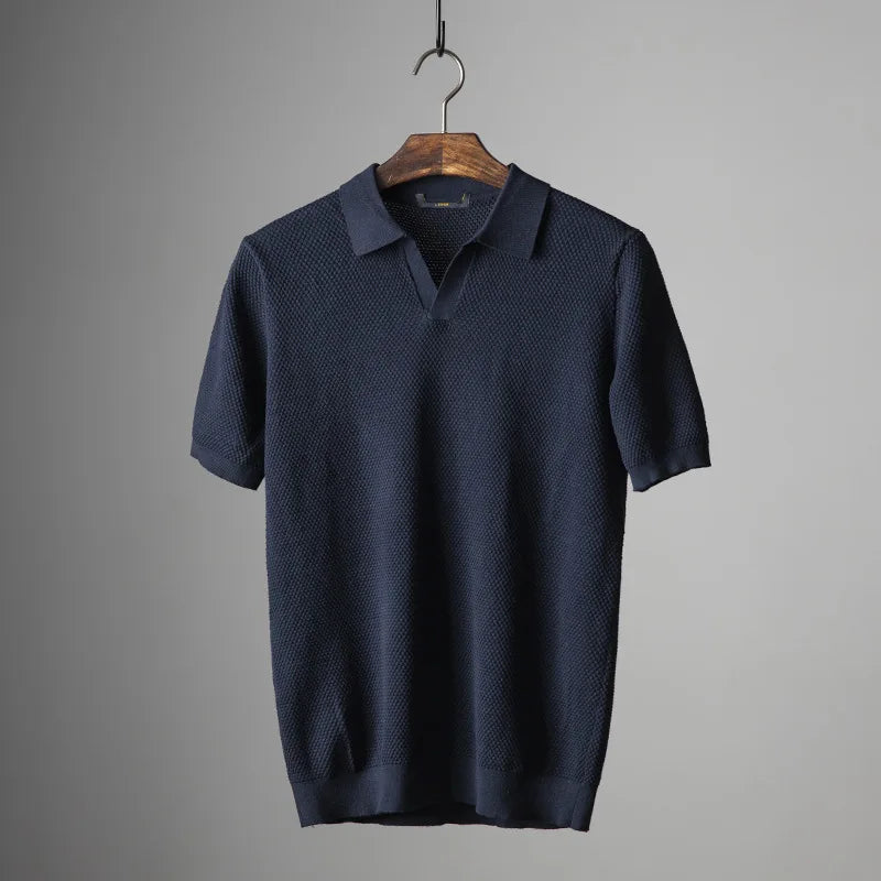 Men's Solid Knit Polo Shirt