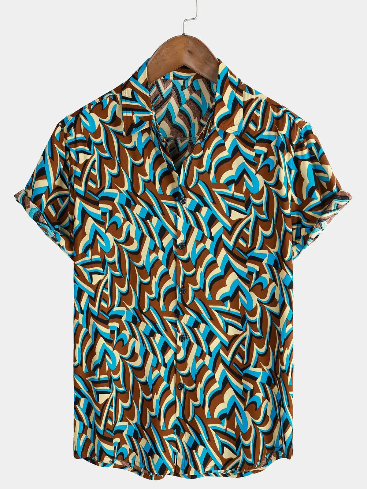 Men's Hawaiian shirt retro bohemian vacation style suitable for daily commutes beach trips and light retro outfits