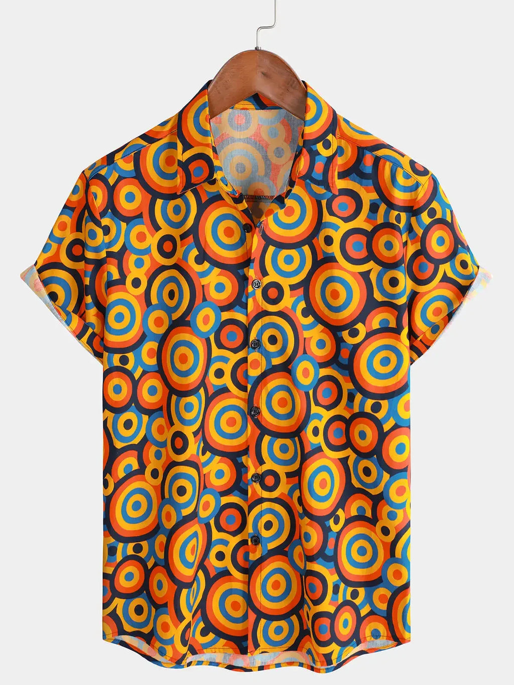 Men's Hawaiian shirt retro bohemian vacation style suitable for daily commutes beach trips and light retro outfits