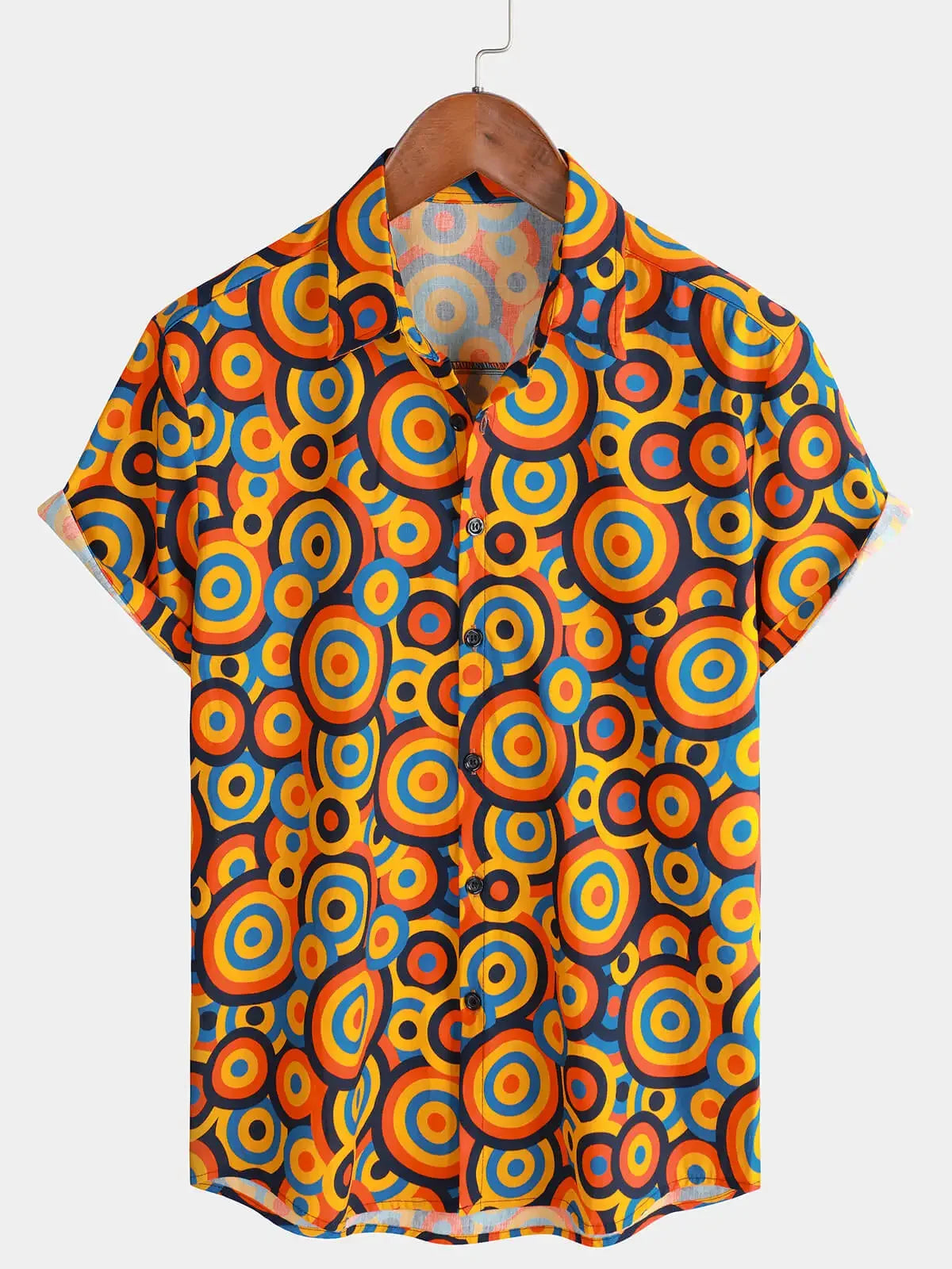 Men's Hawaiian shirt retro bohemian vacation style suitable for daily commutes beach trips and light retro outfits