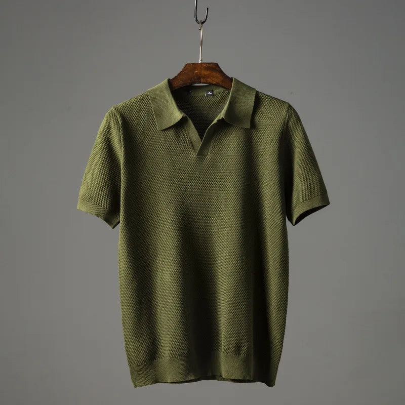 Men's Solid Knit Polo Shirt