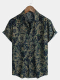 Men's Hawaiian shirt retro bohemian vacation style suitable for daily commutes beach trips and light retro outfits