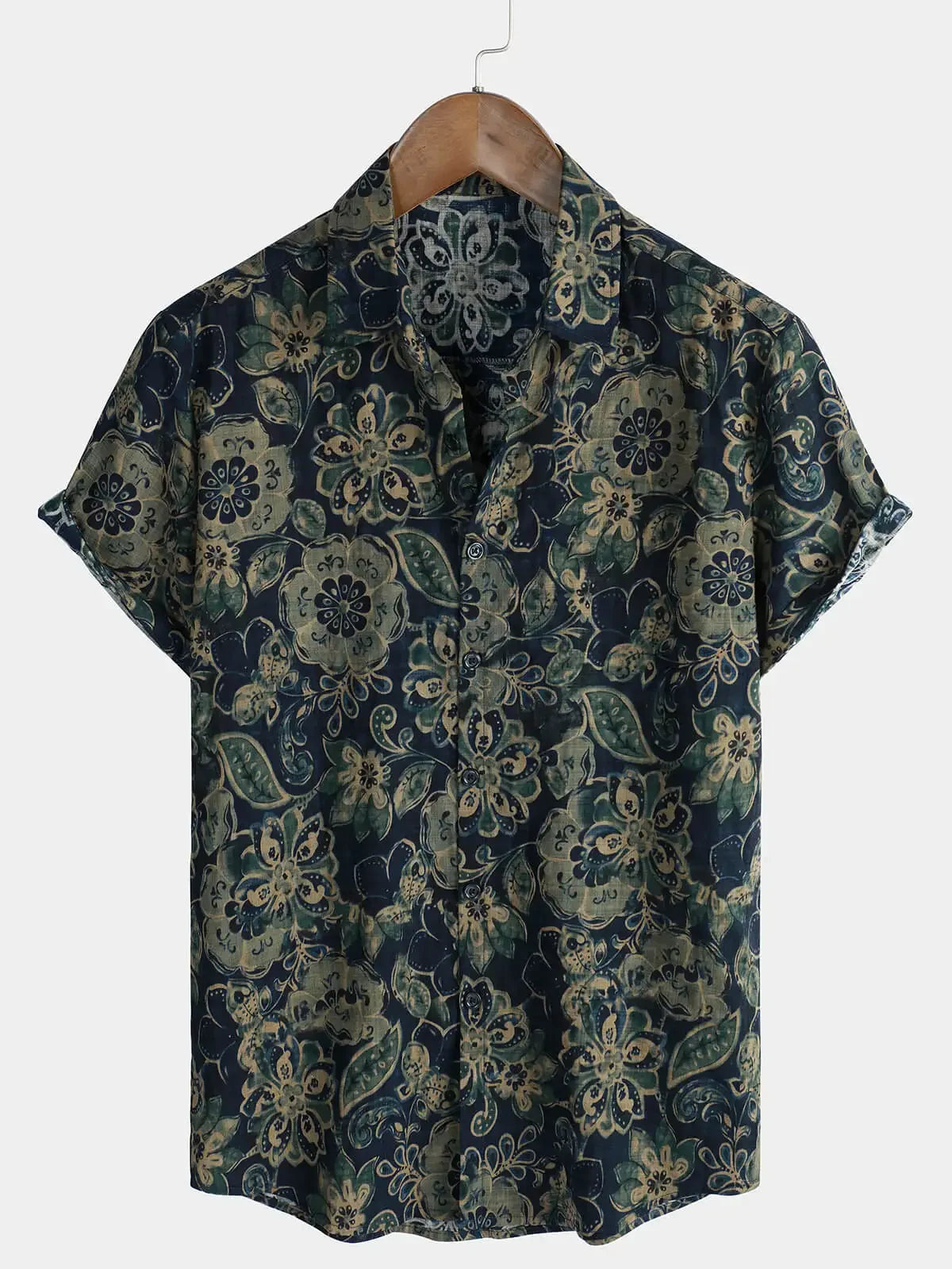 Men's Hawaiian shirt retro bohemian vacation style suitable for daily commutes beach trips and light retro outfits
