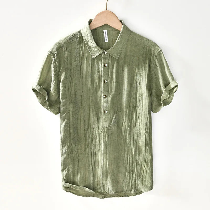 Men's Linen-Cotton Short Sleeve Shirt
