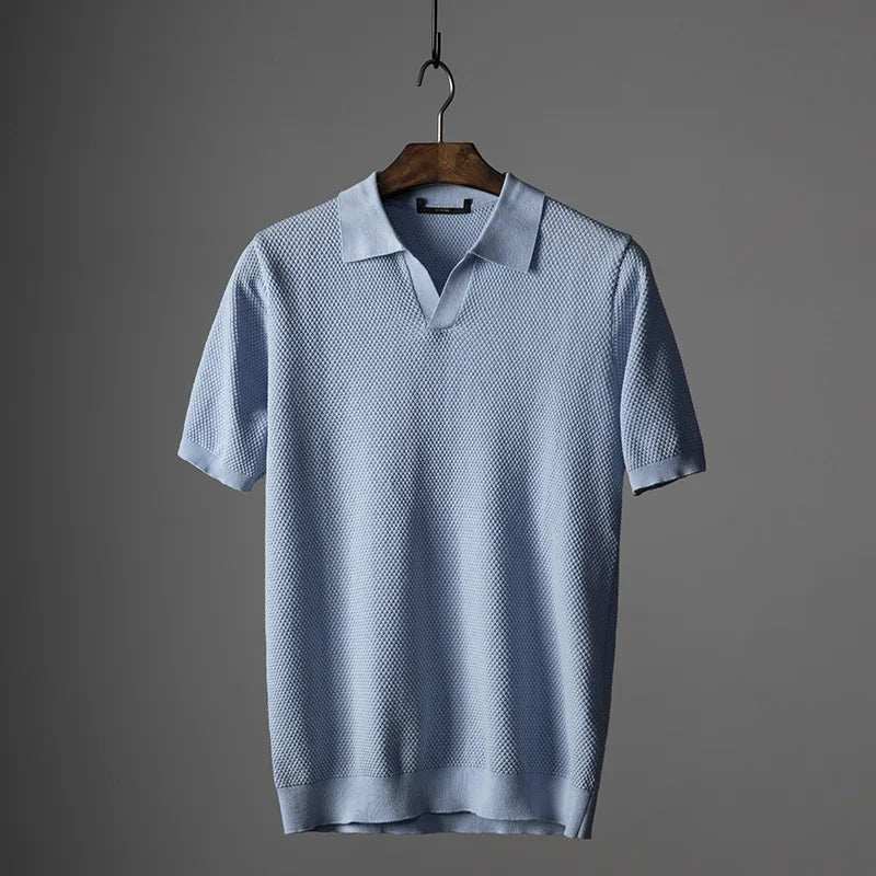 Men's Solid Knit Polo Shirt