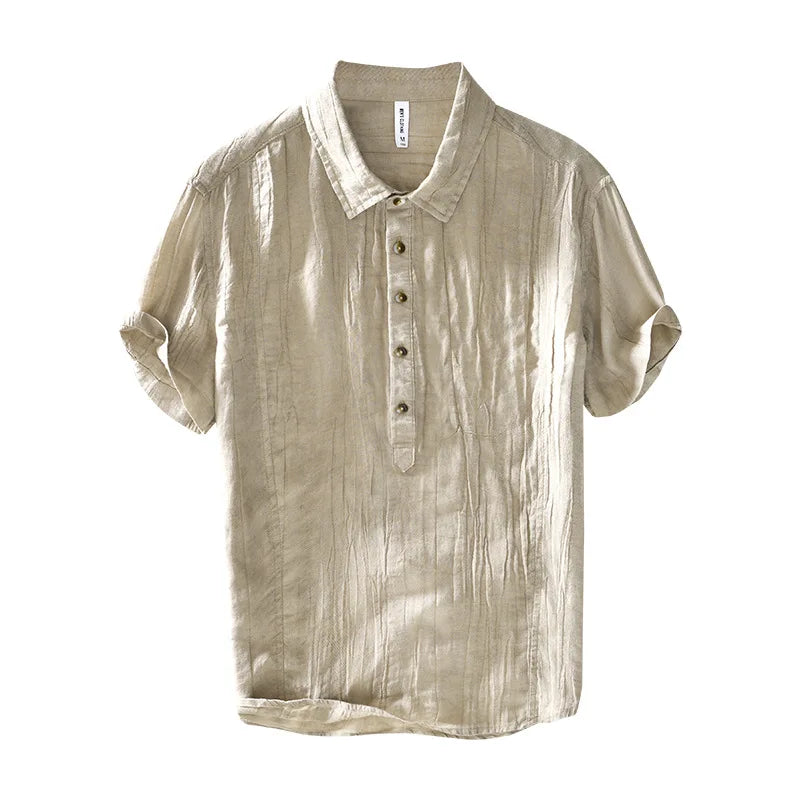 Men's Linen-Cotton Short Sleeve Shirt