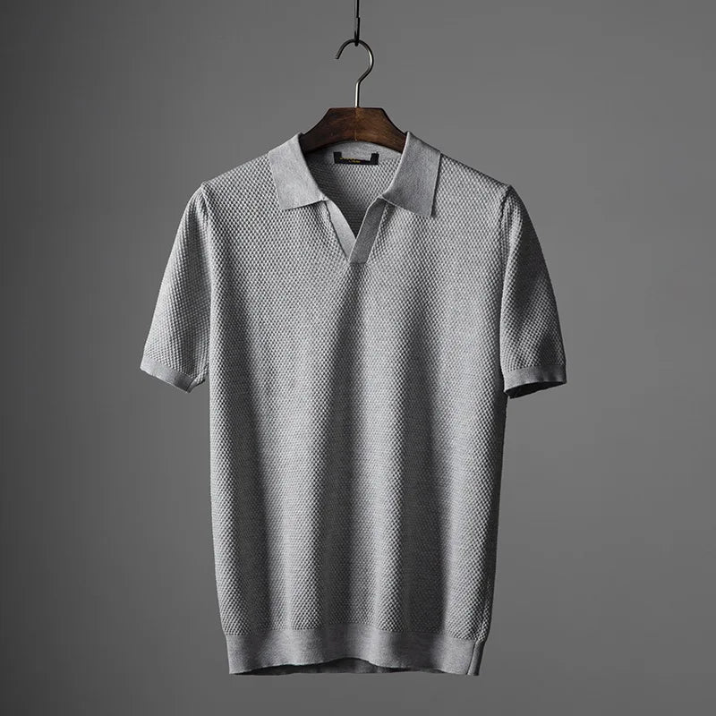 Men's Solid Knit Polo Shirt