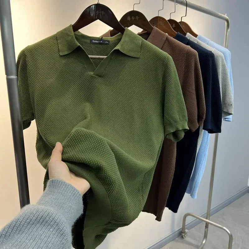 Men's Solid Knit Polo Shirt