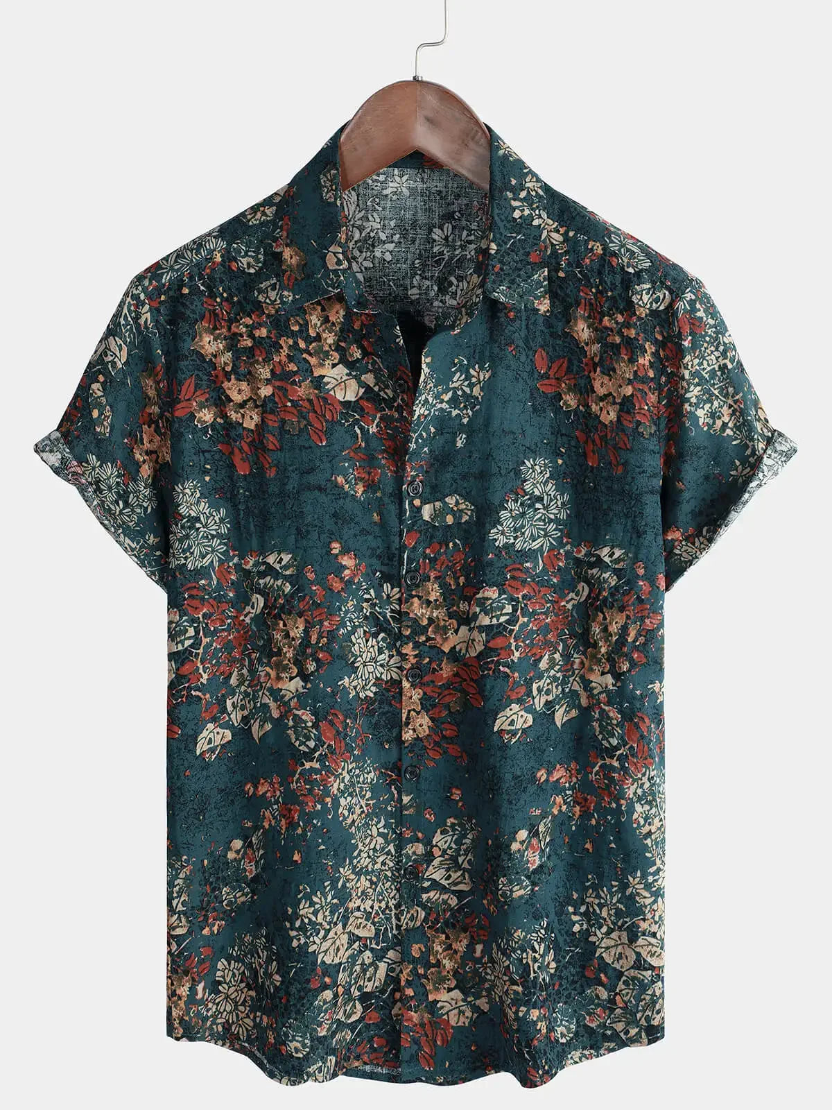 Men's Hawaiian shirt retro bohemian vacation style suitable for daily commutes beach trips and light retro outfits