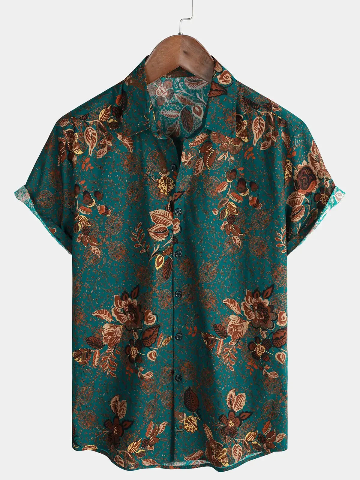 Men's Hawaiian shirt retro bohemian vacation style suitable for daily commutes beach trips and light retro outfits