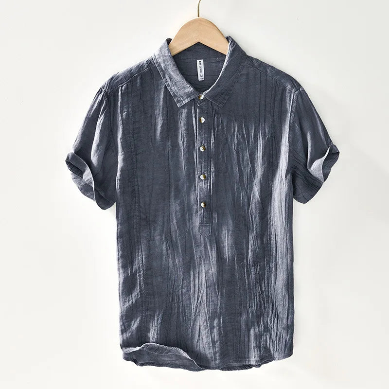 Men's Linen-Cotton Short Sleeve Shirt
