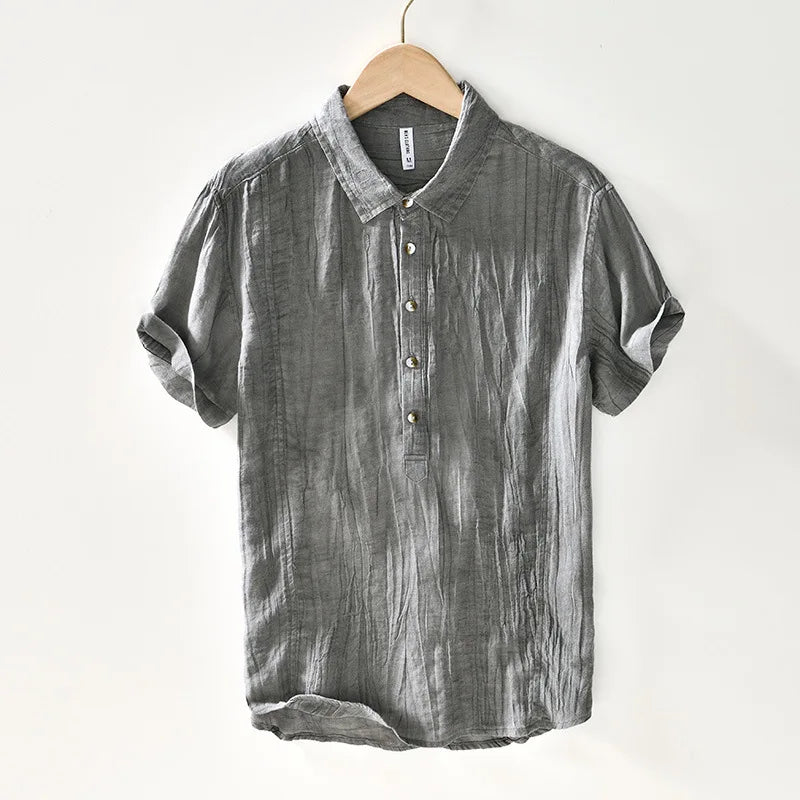 Men's Linen-Cotton Short Sleeve Shirt
